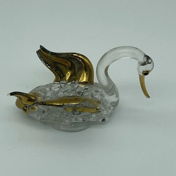 Vintage Gold & Glass Swan with Clipped Wing 🦢 - Picture 5 of 6